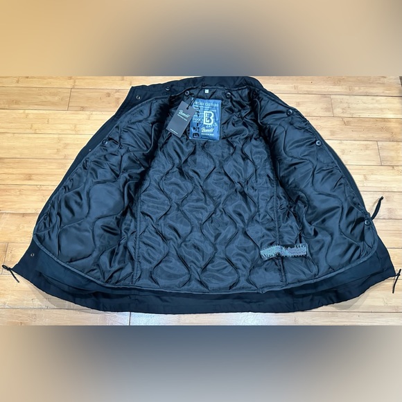 Brandit M-65 Standard Tactical Military Winter Parka Men’s Size L Black Hooded - Picture 6 of 13